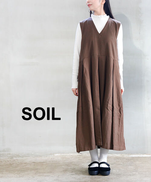 【30%OFF】ソイル SOIL ワンピース ロング ジャンパースカート Vネック・INSL23733-0342302(レディース)|JACQUEMART