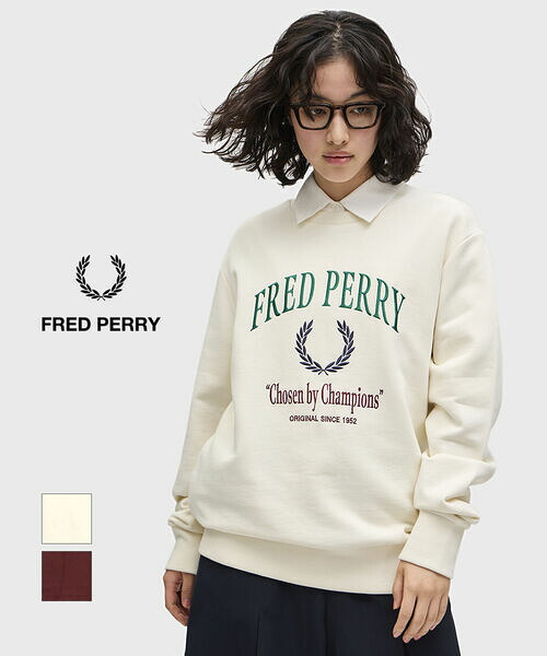 【4/14 20時からポイント10倍】フレッドペリー FRED PERRY スウェット トレーナー プルオーバー クルーネック ロゴ 丸首 裏毛 おしゃれ Embroidered Champion Sweatshirt・M9891-3872501(メンズ)(レディース)