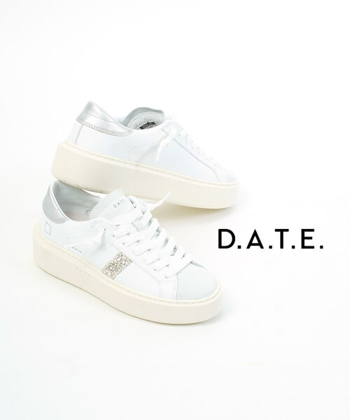 【マラソン期間中ポイント10倍】デイト D.A.T.E. スニーカー シューズ 靴 ローカット レザー 厚底 大人 カジュアル おしゃれ・51WHPCAWS-3362501(レディース)