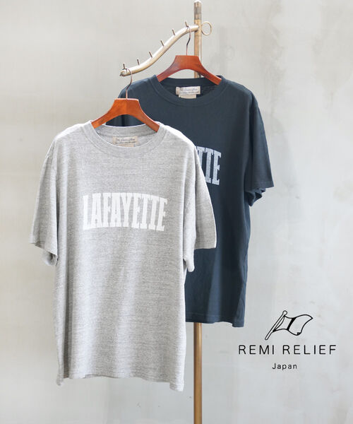 【ポイント2倍】レミレリーフ REMI RELIEF Tシャツ ロゴT 半袖 トップス ゆったり カジュアル おしゃれ 日本製・RN28369334BC-2702501(メール便可)[M便 5/5](レディース)BCB別注＊