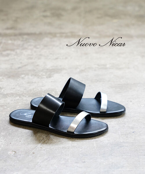【30%OFF】ヌオヴォ ニカール Nuovo Nicar サンダル フラットサンダル レザーサンダル レザー 牛革 本革 フラット 歩きやすい カジュアル おしゃれ・W2367-0312501(レディース)(E-2)｜JACQUEMART