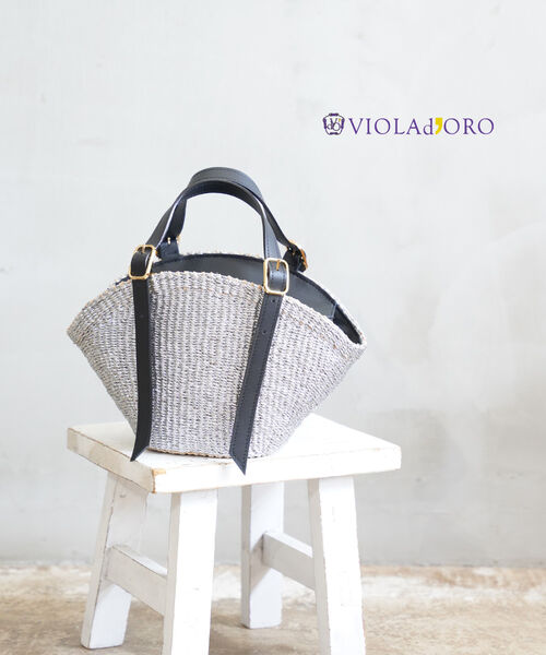 【4/15限定10%クーポン&ポイント10倍】ヴィオラドーロ VIOLAd'ORO かごバッグ トートバッグ カゴ バスケット バッグ メタリック 小さめ レザー 舟形 おしゃれ・V-8896-2782501(レディース)