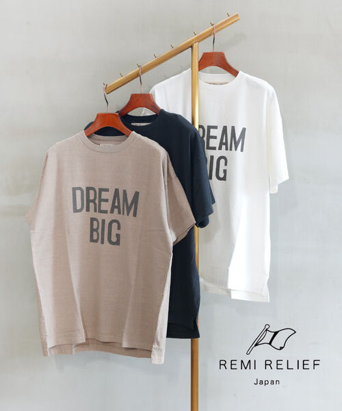 REMI RELIEF ロゴTシャツ オーバーサイズ ルーズTシャツ Achic tシャツ オーバーサイズロゴTシャツ レディース