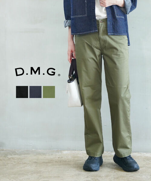 【ポイント2倍】ドミンゴ D.M.G チノパン ストレッチ パンツ トラウザーパンツ ボトムス 体型カバー ストレート 伸縮性 日本製 シンプル・14-348T-1272502(レディース)
