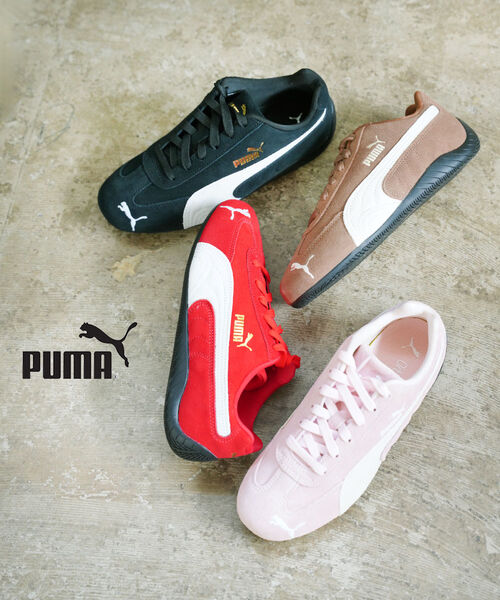 【ポイント2倍】【2026年春夏新作】プーマ PUMA スニーカー スピードキャット 靴 シューズ 薄底 ローカット スウェード レトロ 人気 トレンド かわいい・398846-0122601(レディース)(B-3)