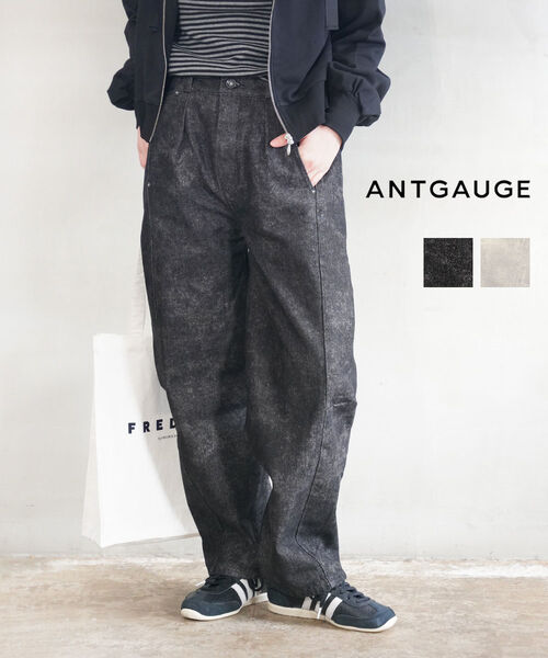 【ポイント2倍】アントゲージ ANTGAUGE デニム パンツ ワイドパンツ デニムパンツ カーブパンツ ジーパン ゆったり 体型カバー ウエストゴム おしゃれ カジュアル・C2359-3352502(レディース)
