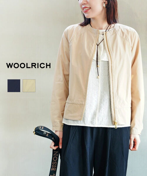 【2026年春夏新作】ウールリッチ WOOLRICH ジャケット ブルゾン ノーカラー ショートジャケット ライトアウター ショート丈 軽量 撥水 防風 定番・WWOU1182-4352601(レディース)