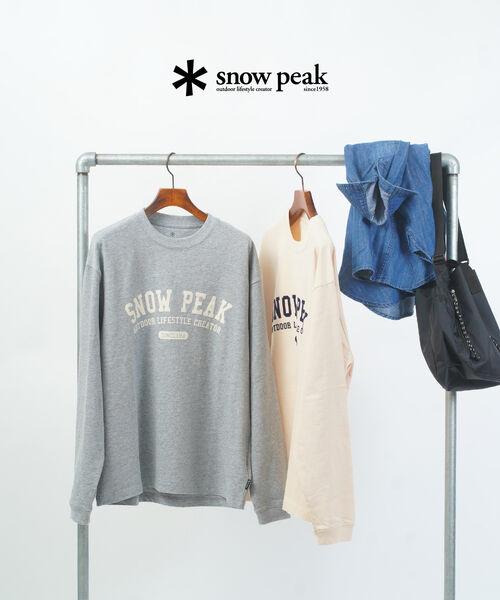 【ポイント2倍】【2026年春夏新作】スノーピーク Snow Peak 長袖 Tシャツ ロンT トップス プルオーバー クルーネック プリント ユニセックス・TS-26SU002-4622601(メール便可能商品)[M便 5/5](メンズ)(レディース)