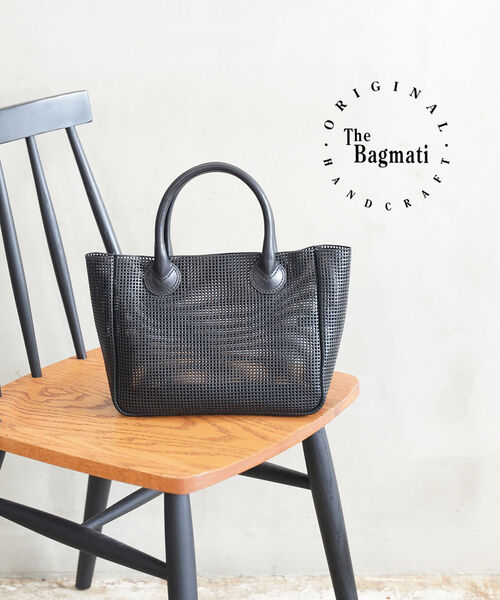 【2026年春夏新作】ザ バグマティ The Bagmati トートバッグ ハンドバッグ メッシュバッグ 本革 レザー 牛革 スクエア 軽量 黒 ブラック 大人 おしゃれ・BH26SB01-0242601(レディース)