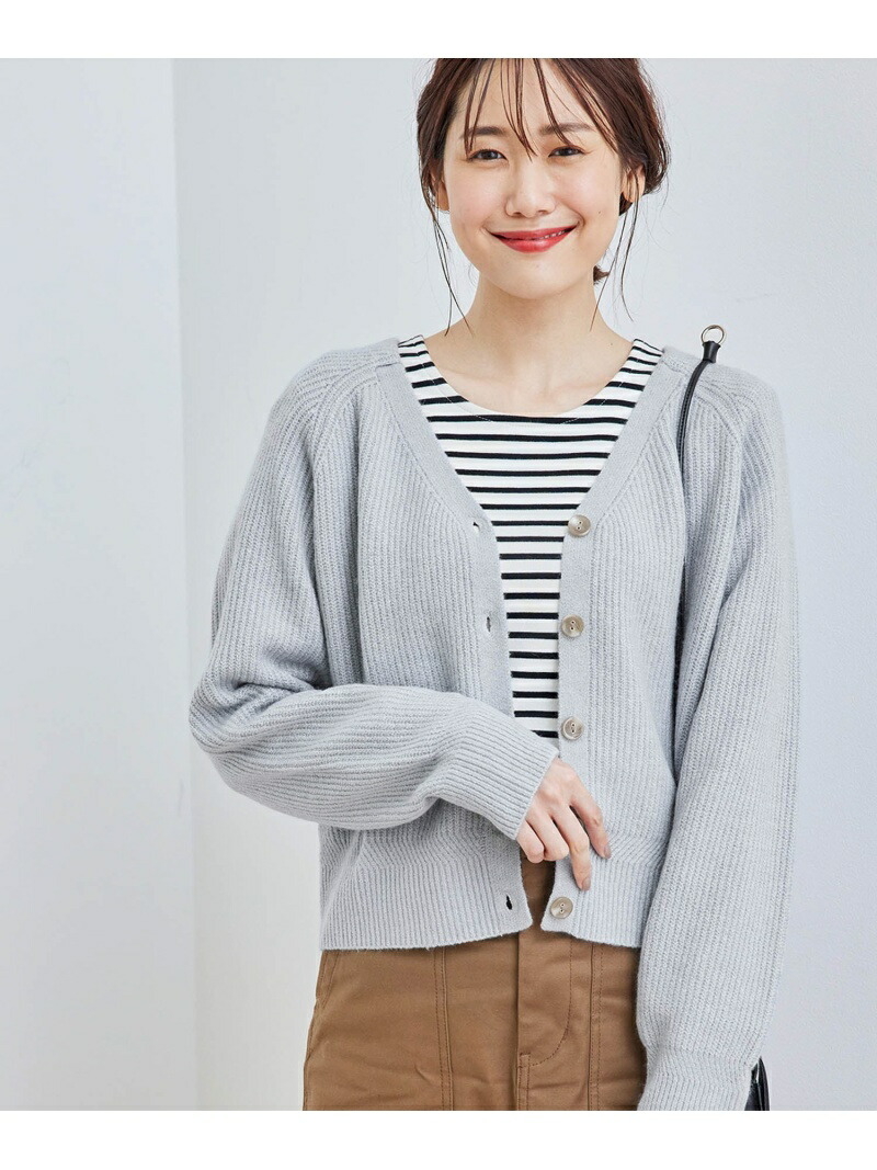 メレンゲニットショート丈カーディガン Rope Picnic カーディガン ニット ロペピクニック