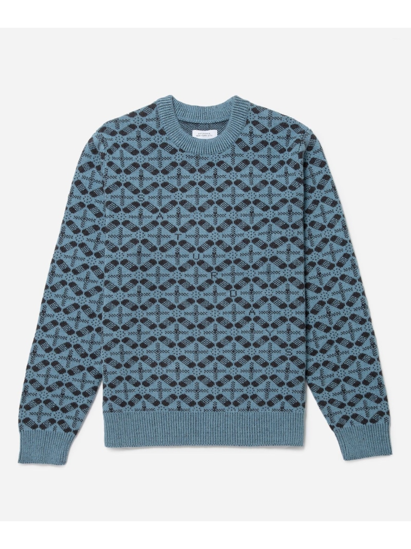 【SALE／40%OFF】GREG BLOCKPRINT SWEATER Saturdays NYC サタデーズ ニューヨーク州シティ トップス 編み物 赤銅色 青色【RBA_E】【貨物輸送無料】[ Fashion] メンズファッション-ニット・セーター-トップス