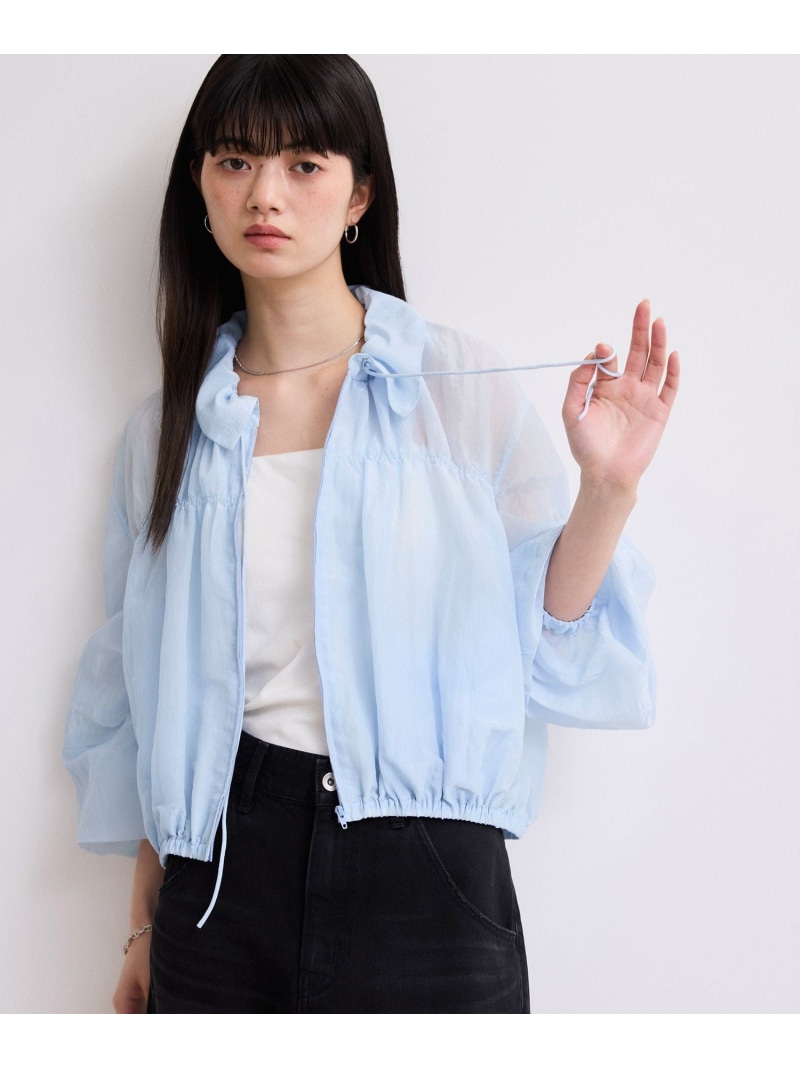 【WEB限定】ドロストネックギャザーブルゾン ADAM ET ROPE' FEMME アダムエロペ トップス シャツ・ブラウス ブラック ブルー ベージュ【送料無料】[ Fashion]