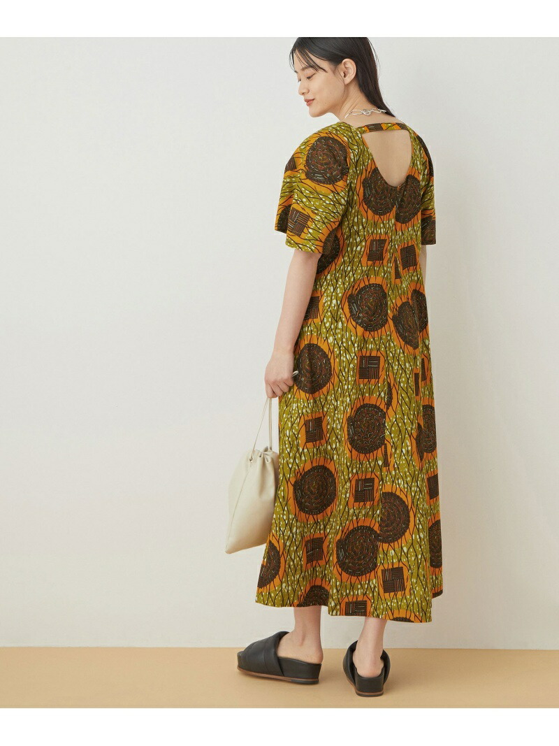 楽天ランキング1位 アフリカンプリントワンピース Adam Et Rope アダムエロペ ワンピース ワンピースその他 イエロー ブラウン 送料無料 Rakuten Fashion 激安単価で Smpn1banjarmasin Sch Id