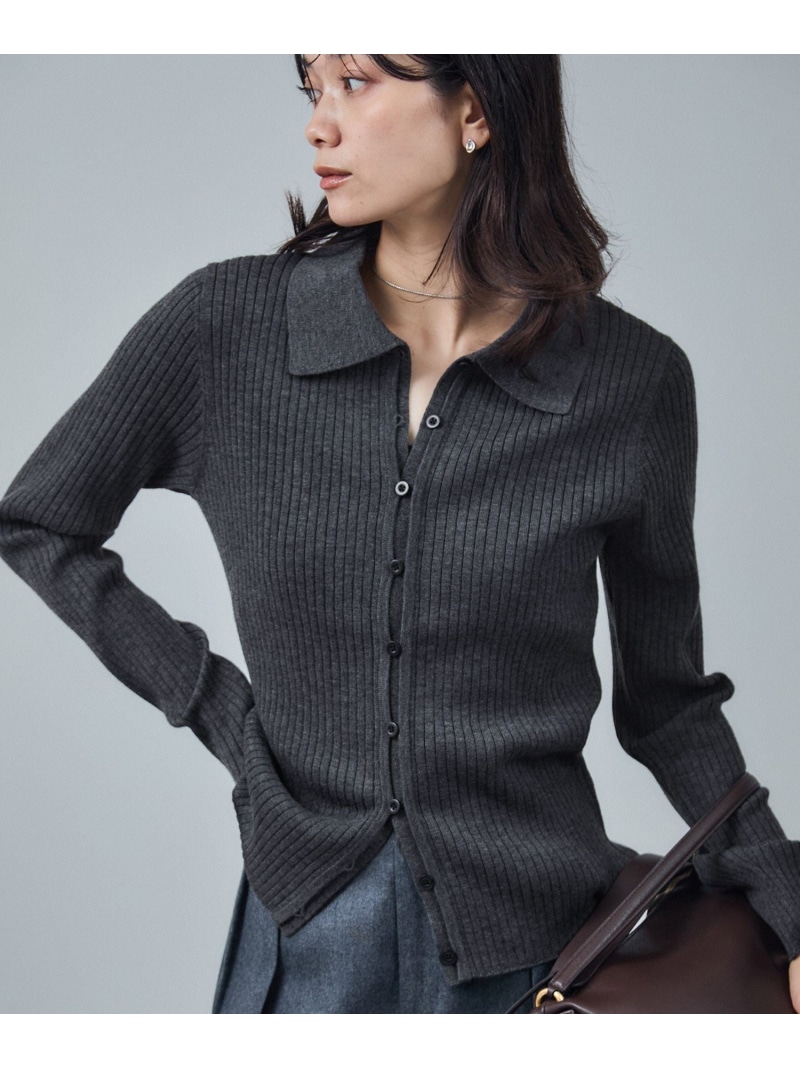 ロピオ　サロンアダムエロペ　ウォッシャブルウールリブポロニットカーディガン SALON adam et rope'｜【WEB限定】ウォッシャブルウールリブポロニット