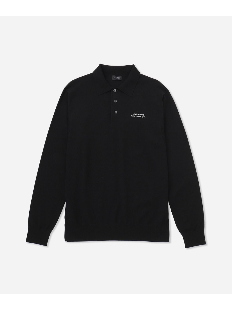 LS Knit Polo Saturdays Golf サタデーズ　ニューヨークシティ トップス ポロシャツ グリーン ブラック【送料無料】[ Fashion]