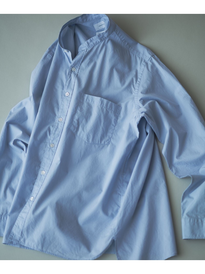 【SALE／60%OFF】【Sea Island Cotton】バンドカラー シャツ ADAM ET ROPE' HOMME アダムエロペ トップス シャツ・ブラウス ブルー ネイビー ホワイト【RBA_E】【送料無料】[ Fashion]