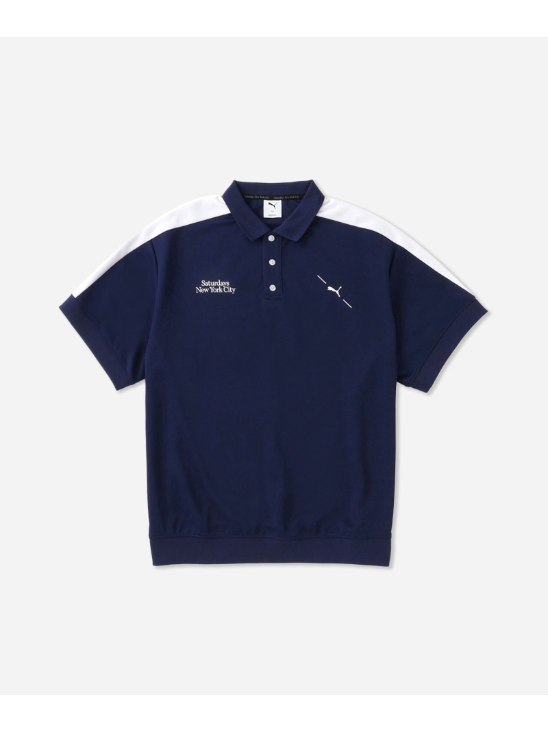 【SALE／30%OFF】PUMA x Saturdays NYC Knit Polo Saturdays Golf サタデーズ ニューヨーク州シティ トップス スポーツシャツ 赤いこと 緑であること 米国海軍 黒いこと【RBA_E】【貨物輸送無料】[ Fashion]