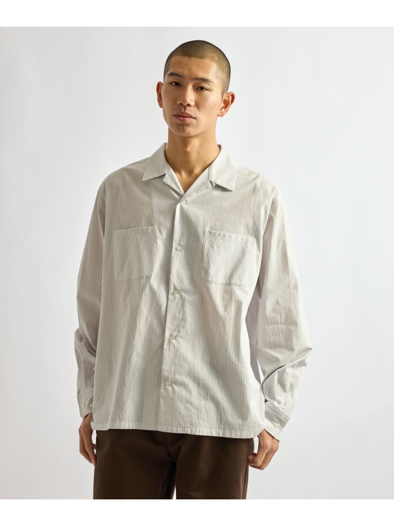 Marco Stripe Open Collar Shirt Saturdays NYC サタデーズ　ニューヨークシティ トップス シャツ・ブラウス グリーン【送料無料】[ Fashion]