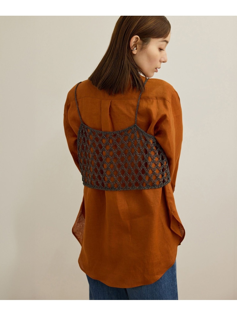 ラメコードメッシュキャミソール/洗える ROPE' ロペ トップス キャミソール ゴールド シルバー【送料無料】[ Fashion]