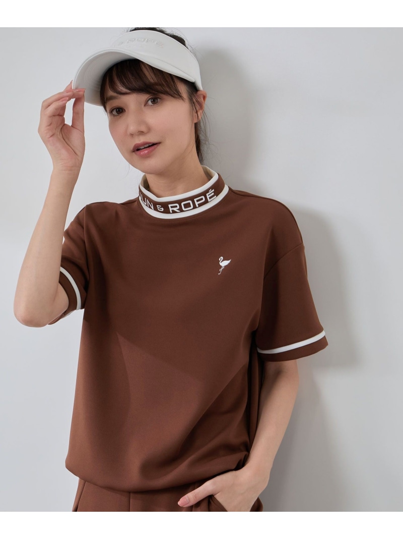 【セットアップ対応】ダンボールニット5分袖配色プルオーバー JUN&ROPE' ジュンアンドロペ トップス カットソー・Tシャツ グリーン ブラック【送料無料】[ Fashion]