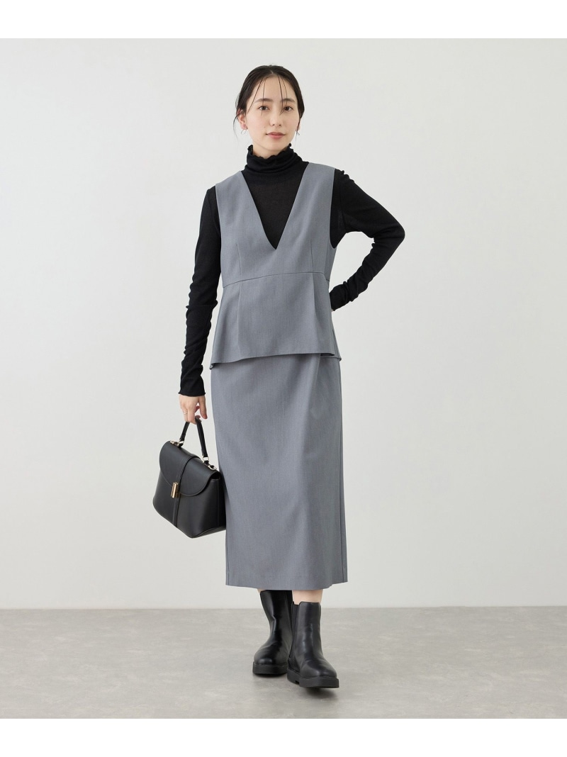 【SALE／10%OFF】レイヤード風ペプラムジャンパースカート ROPE' PICNIC ロペピクニック ワンピース・ドレス ワンピース グレー ネイビー ブラウン【RBA_E】【送料無料】[ Fashion] 5,470円
