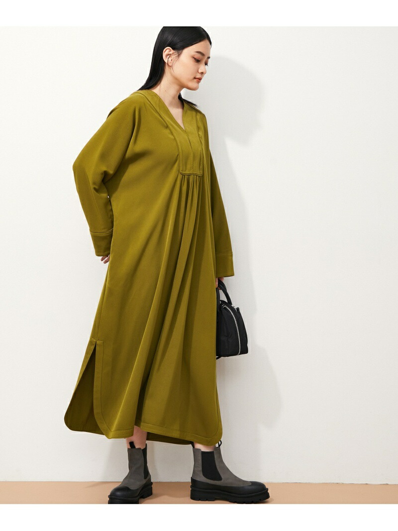 アウトレット店舗 Web限定 カフタンパイピングワンピース Aer Adam Et Rope Femme アダムエロペ ワンピース ワンピースその他 ブラウン ベージュ グリーン 送料無料 Rakuten Fashion Liceochiloe Cl