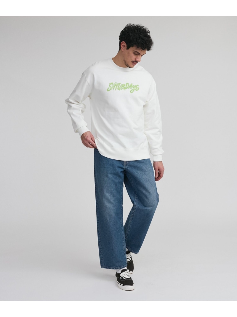 【SALE／40%OFF】Neon Saturdays Sweatshirt Saturdays NYC サタデーズ　ニューヨークシティ トップス スウェット・トレーナー ネイビー ホワイト【RBA_E】【送料無料】[ Fashion]