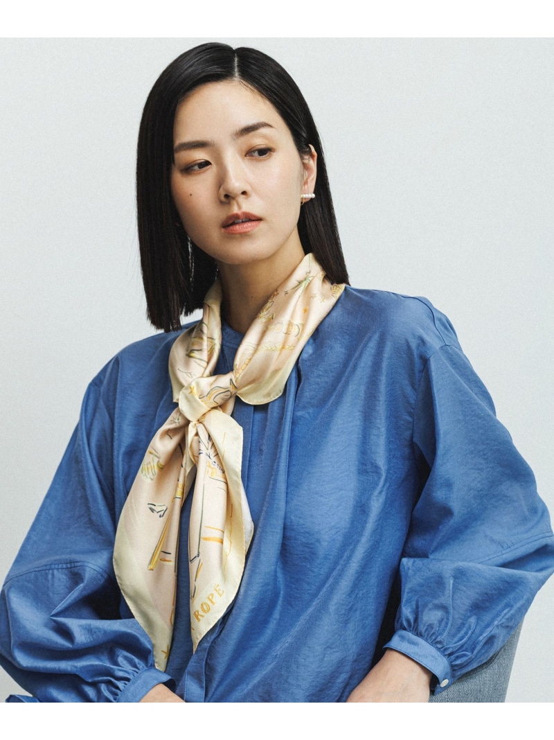 【SALE／30%OFF】【YUKO SAEKI for ROPE'・コラボ】スカーフ柄プリント シルクスカーフ/Lサイズ ROPE' ロペ ファッション雑貨 スカーフ・バンダナ ピンク ブルー ベージュ【RBA_E】【送料無料】[ Fashion] 10,118円