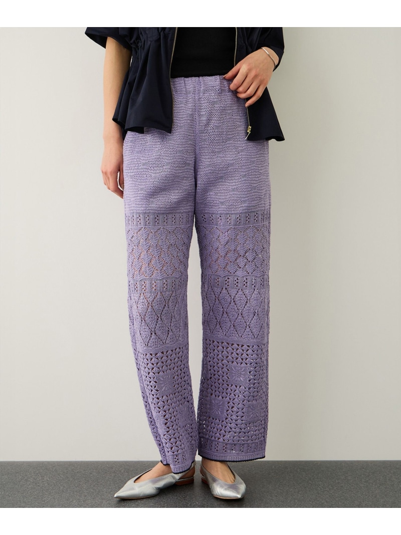 【COOHEM】SUKASHI EMBOSSED KNIT PANTS/イージーケア・セットアップ対応 ROPE' ロペ パンツ その他のパンツ ベージュ パープル【送料無料】[ Fashion]