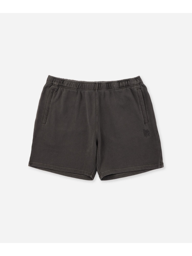 【SALE／30%OFF】Austin Pigment Dyed Sweat Short Pant Saturdays NYC サタデーズ ニューヨーク州シティ ズボン下 余分の物のズボン下 薄墨色 黒いこと【RBA_E】【貨物輸送無料】[ Fashion]
