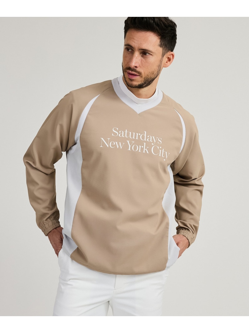 【SALE／30%OFF】AZEK  Stretch Woven Pullover Saturdays Golf サタデーズ ニューヨーク州シティ トップス カットソー・ティーシャツ ベージュ 黒いこと【RBA_E】【貨物輸送無料】[ Fashion]