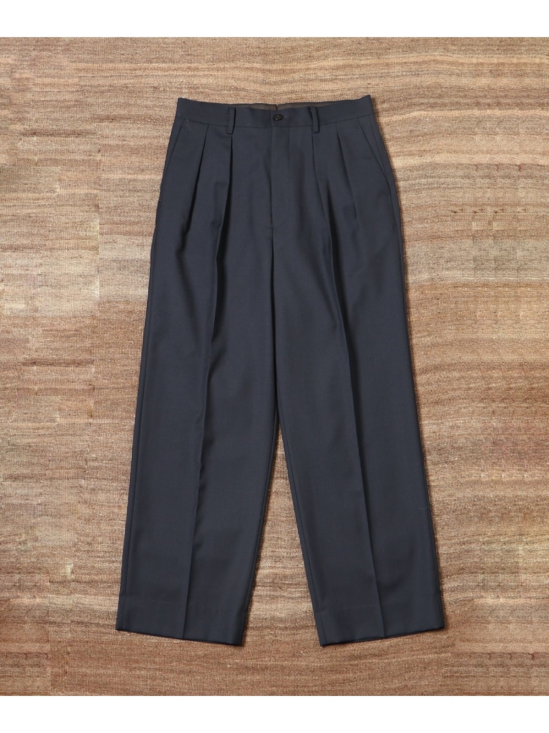 【SALE／40%OFF】【WILD LIFE TAILOR】ウーステッド ワイド ストレート スラックス WILD LIFE TAILOR Adam et Rope' アダムエロペ パンツ スラックス・ドレスパンツ ネイビー ブラック グレー【RBA_E】【送料無料】[ Fashion] 12,652円
