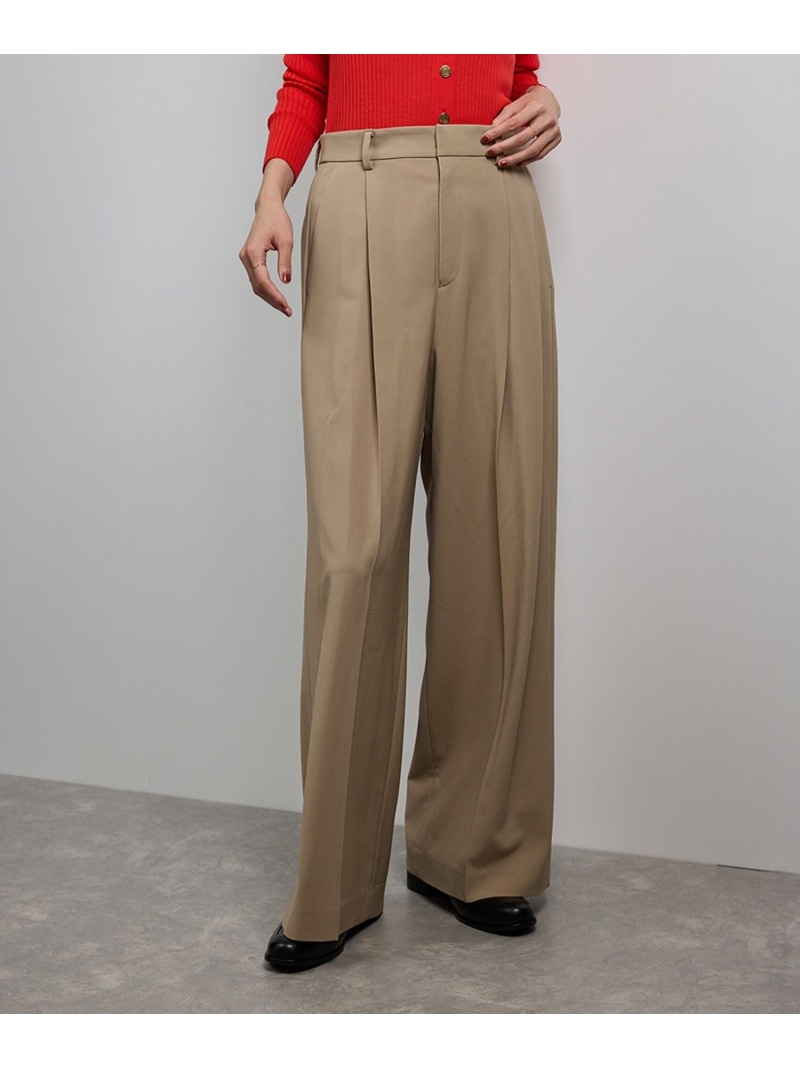 【SALE／60%OFF】ワンタックストレートワイドパンツ【REGGIANI(レッジアーニ)】 ROPE' ロペ パンツ その他のパンツ ベージュ ブラック【RBA_E】【送料無料】[ Fashion]