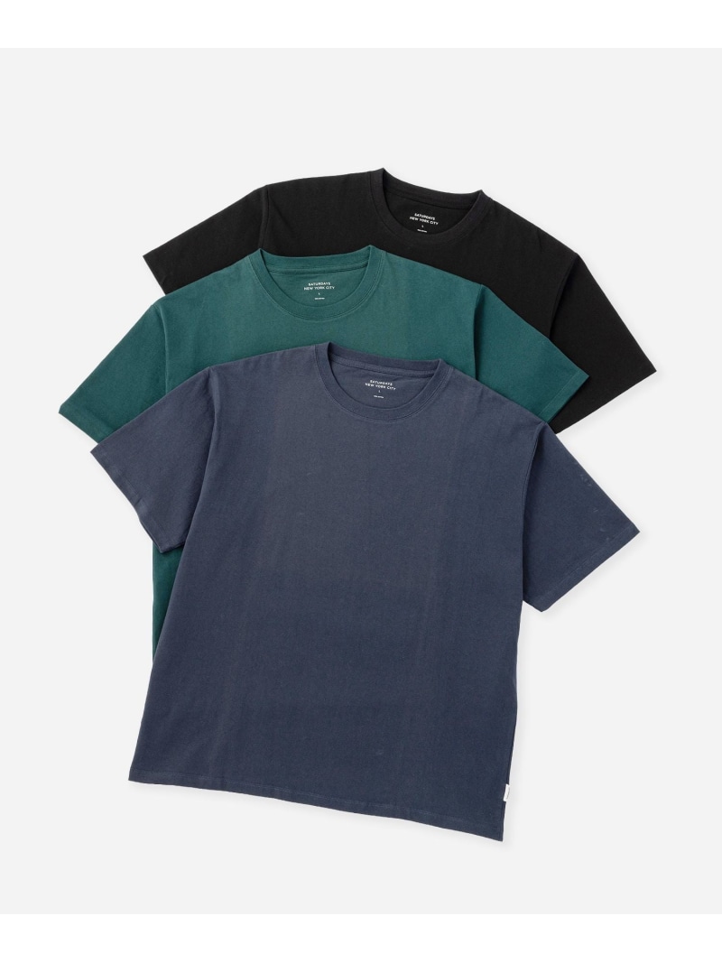 3 Pack T-Shirt Saturdays NYC サタデーズ　ニューヨークシティ トップス カットソー・Tシャツ ブラック ベージュ【送料無料】[ Fashion] 7,722円