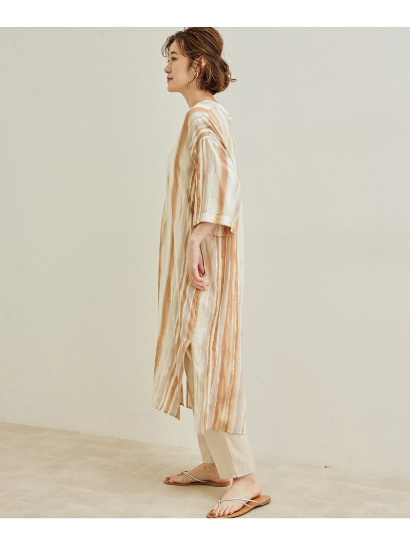 手書き風ストライプシャツワンピース Rope Picnic ロペピクニック ワンピース シャツワンピース イエロー ブラウン パープル 先行予約 送料無料 Rakuten Fashion septicin Com