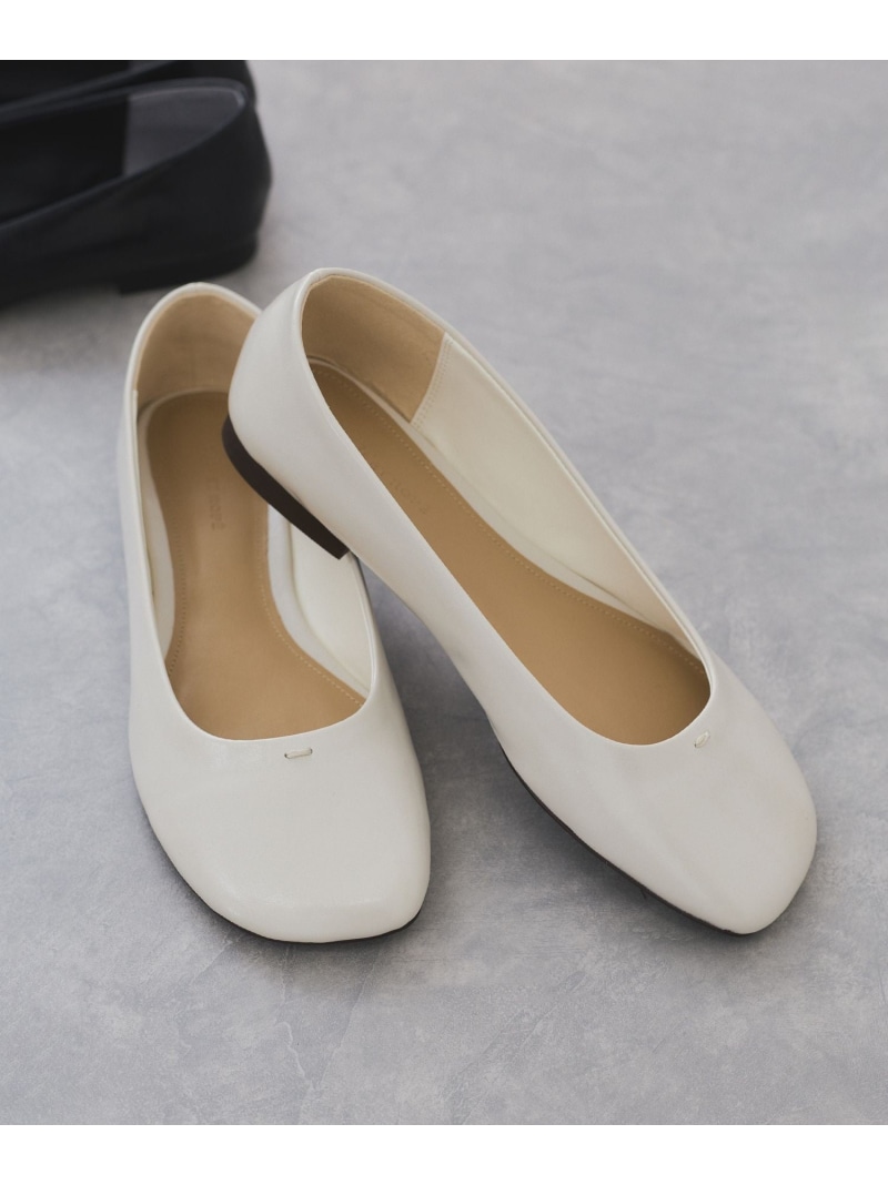 ラウンドフラットシューズ ADAM ET ROPE' FEMME アダムエロペ シューズ・靴 パンプス ブラウン ホワイト【送料無料】[ Fashion]｜J&rsquo;aDoRe JUN ONLINE
