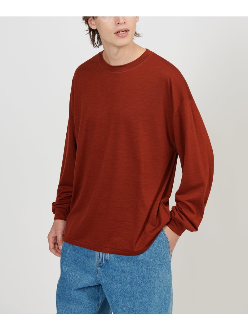 【not in fashion...】Wool long sleeve compact T BIOTOP アダムエロペ トップス カットソー・Tシャツ ブラウン【送料無料】[ Fashion]