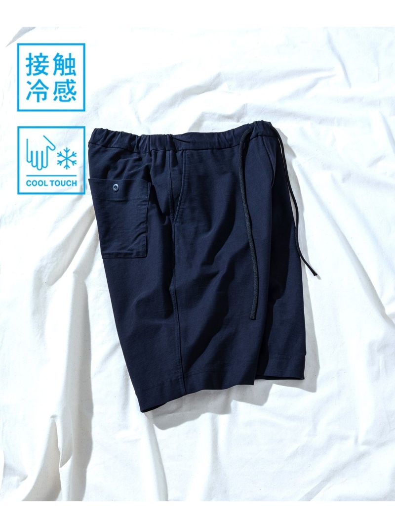 接触冷感【MINUS】ショートパンツ ADAM ET ROPE' HOMME アダムエロペ パンツ その他のパンツ ブラック グリーン ネイビー【送料無料】[ Fashion]