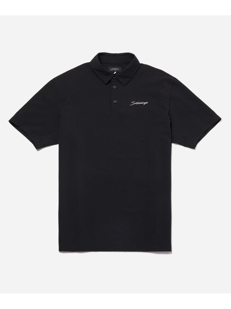 Seersucker Polo Shirt S/S Saturdays Golf サタデーズ　ニューヨークシティ トップス ポロシャツ ブラック ネイビー ブルー【送料無料】[ Fashion]｜J&rsquo;aDoRe JUN ONLINE