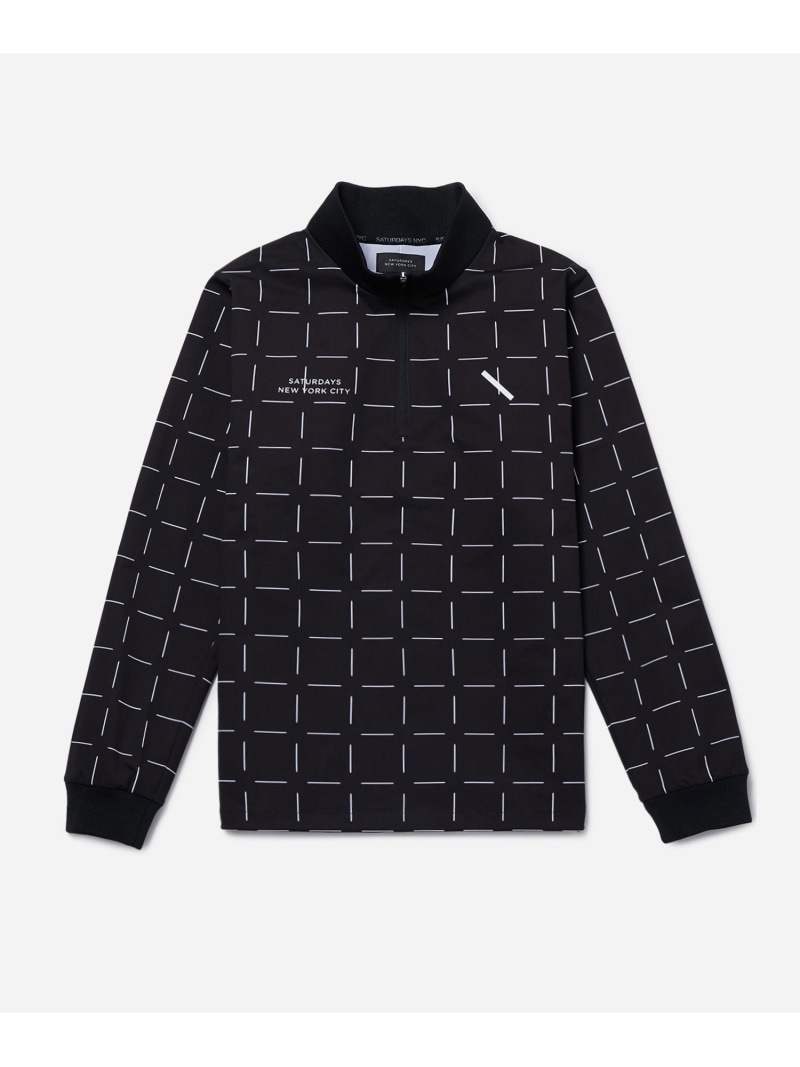 【SALE／40%OFF】Block Pattern LS Half Zip Shirt ｜ WOMEN Saturdays Golf サタデーズ ニューヨーク州シティ トップス カットソー・ティーシャツ 黒いこと 白いこと【RBA_E】【貨物輸送無料】[ Fashion]