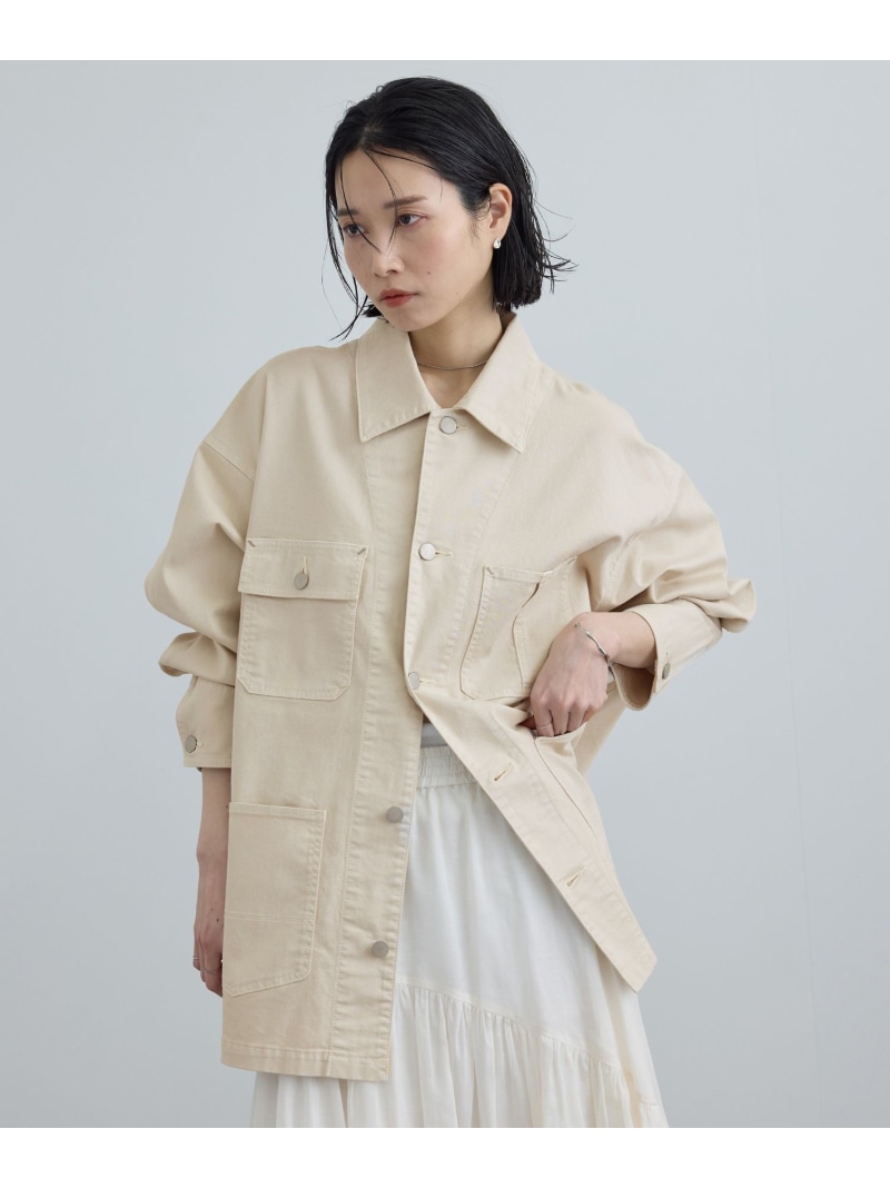 【WEB・一部店舗限定】ブロークンツイルカバーオール SALON adam et rope' サロン アダム エ ロペ ジャケット・アウター カバーオール・ワークジャケット ベージュ カーキグリーン【送料無料】[ Fashion]