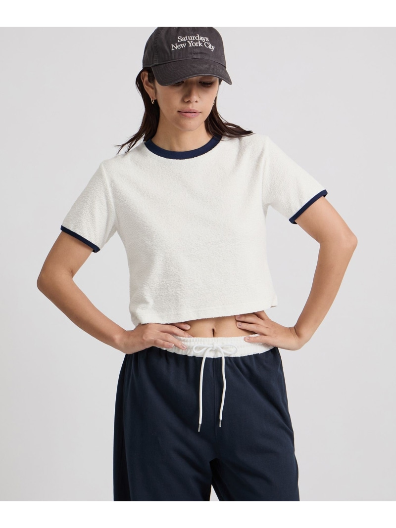 Naomi Petit Tee Saturdays NYC サタデーズ　ニューヨークシティ トップス カットソー・Tシャツ ホワイト ブラウン ネイビー【送料無料】[ Fashion]