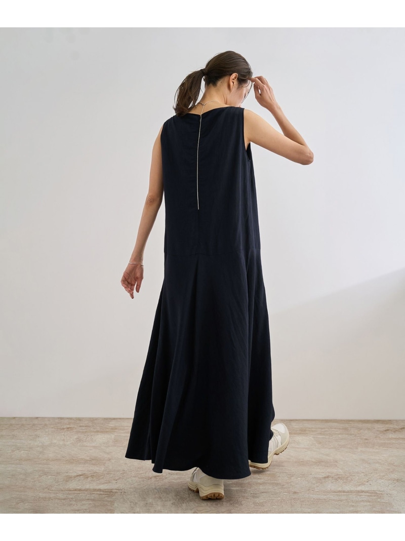 【SALE／40%OFF】レーヨンリネン スラッシュドネックワンピース【セットジャケット対応】 ROPE' ロペ ワンピース・ドレス ワンピース ブラウン ネイビー イエロー【RBA_E】【送料無料】[ Fashion]