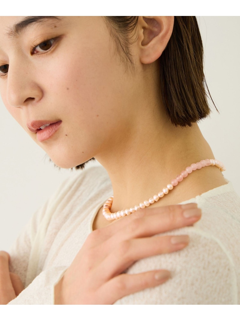 【les bonbon (ル ボンボン)】【WEB限定】 playfully pearl necklace PINK ROPE' ロペ アクセサリー・腕時計 ネックレス ピンク【送料無料】[ Fashion]