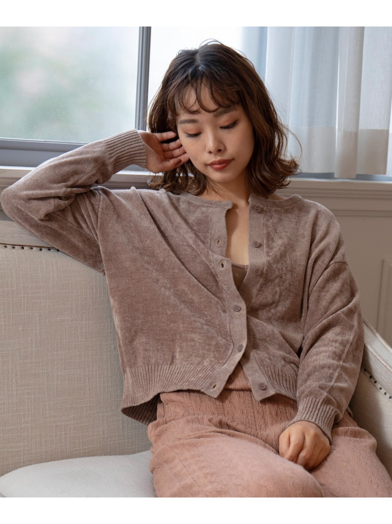 柔らかモールショート丈カーディガン Vis インナー ビス ナイトウェア