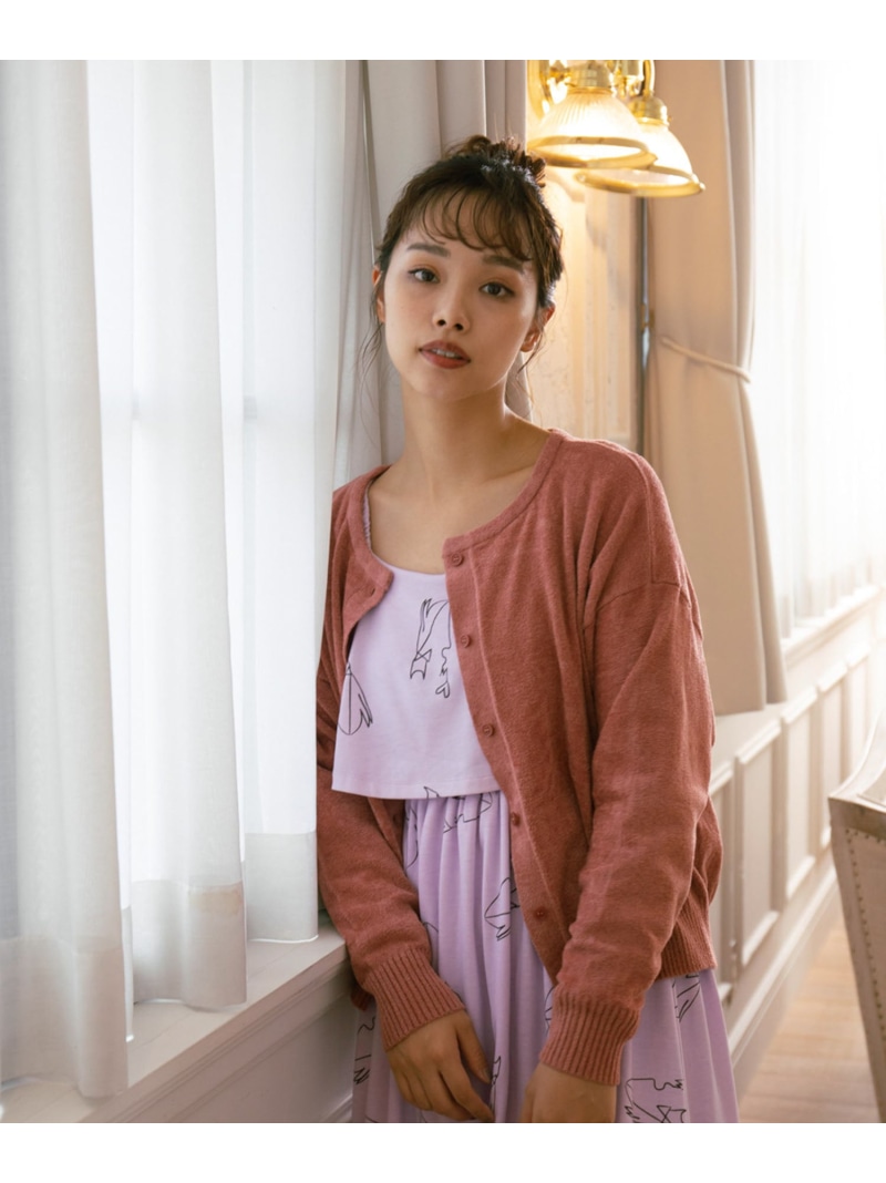 柔らかモールショート丈カーディガン Vis インナー ビス ナイトウェア