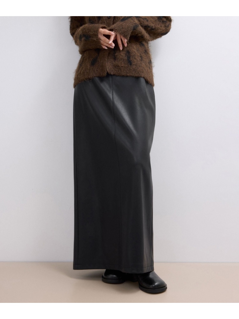【SALE／50%OFF】【WEB限定】シンセティックレザータイトスカート ADAM ET ROPE' FEMME アダムエロペ スカート その他のスカート ブラック ホワイト【RBA_E】【送料無料】[ Fashion]