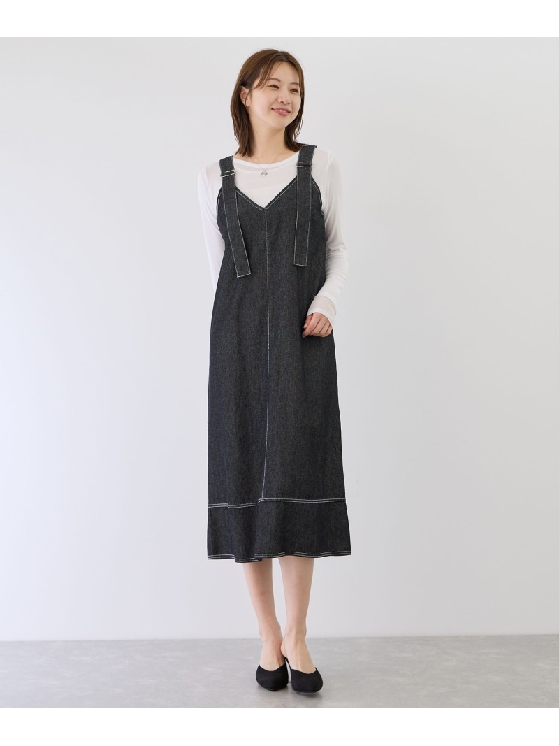 デニムジャンスカ JAYRO ジャイロ ワンピース・ドレス ジャンパースカート ブラック ネイビー ブルー【送料無料】[ Fashion]