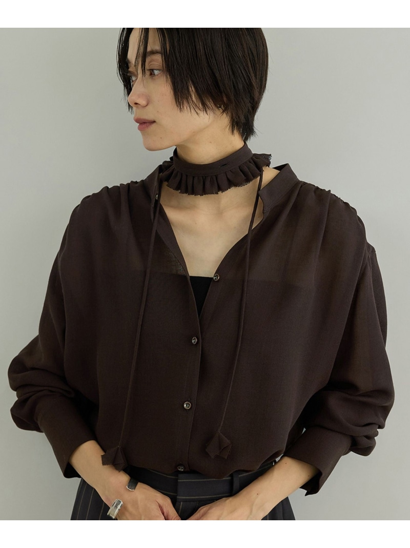 マルチWAYフリルカラーブラウス SALON adam et rope' サロン アダム エ ロペ トップス シャツ・ブラウス ホワイト ブラウン ブラック【先行予約】*【送料無料】[ Fashion]｜J&rsquo;aDoRe JUN ONLINE