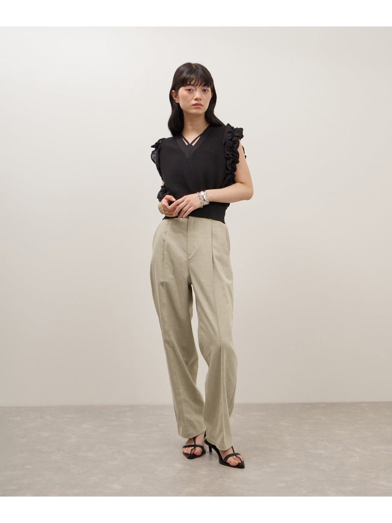 メランジオックステーパードパンツ ADAM ET ROPE' FEMME アダムエロペ パンツ その他のパンツ ブラック ベージュ【送料無料】[ Fashion]｜J&rsquo;aDoRe JUN ONLINE